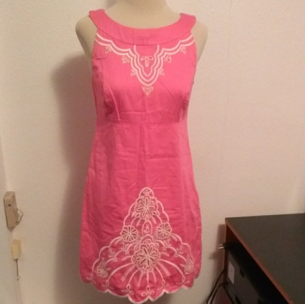 Lilly Pulitzer Pink & White Eyelet Dress